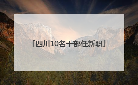 四川10名干部任新职