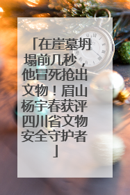 在崖墓坍塌前几秒，他冒死抢出文物！眉山杨宇春获评四川省文物安全守护者