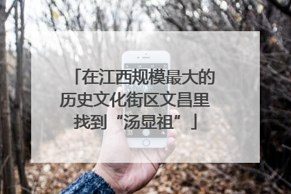 在江西规模最大的历史文化街区文昌里找到“汤显祖”