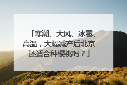 寒潮、大风、冰雹、高温，大幅减产后北京还适合种樱桃吗？