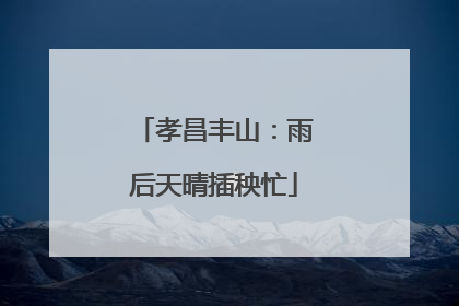 孝昌丰山：雨后天晴插秧忙