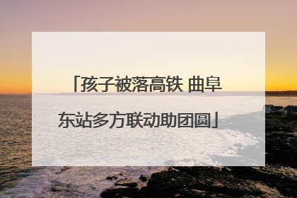 孩子被落高铁 曲阜东站多方联动助团圆