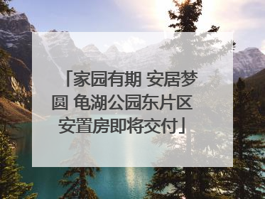 家园有期 安居梦圆 龟湖公园东片区安置房即将交付