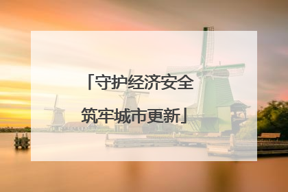 守护经济安全 筑牢城市更新