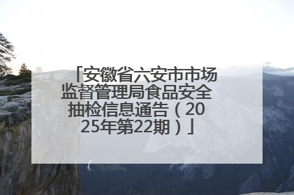 安徽省六安市市场监督管理局食品安全抽检信息通告（2025年第22期）