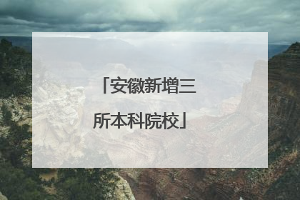 安徽新增三所本科院校
