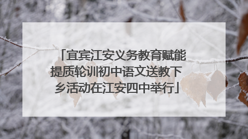 宜宾江安义务教育赋能提质轮训初中语文送教下乡活动在江安四中举行
