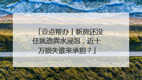 壹点帮办丨新房还没住就遭粪水浸泡，近十万损失谁来承担？