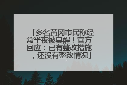 多名黄冈市民称经常半夜被臭醒！官方回应：已有整改措施，还没有整改情况