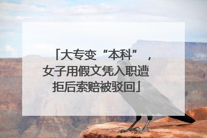 大专变“本科”，女子用假文凭入职遭拒后索赔被驳回