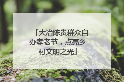 大冶陈贵群众自办孝老节，点亮乡村文明之光