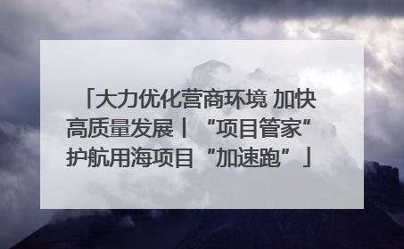 大力优化营商环境 加快高质量发展丨“项目管家”护航用海项目“加速跑”