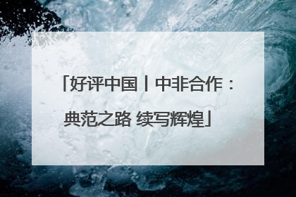 好评中国丨中非合作：典范之路 续写辉煌