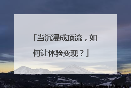 当沉浸成顶流，如何让体验变现？