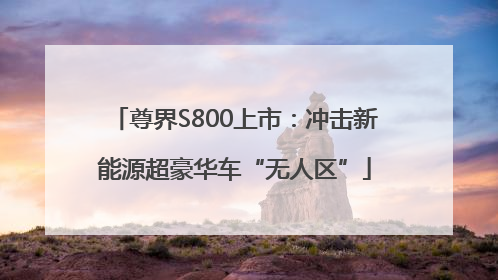 尊界S800上市：冲击新能源超豪华车“无人区”