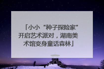 小小“种子探险家”开启艺术派对，湖南美术馆变身童话森林