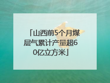 山西前5个月煤层气累计产量超60亿立方米