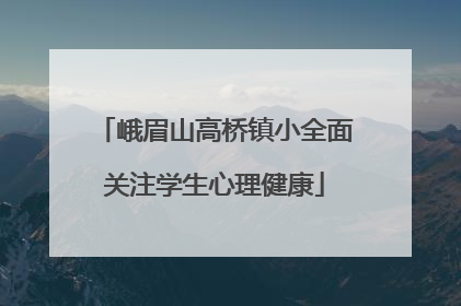 峨眉山高桥镇小全面关注学生心理健康