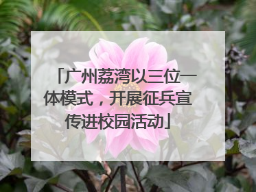 广州荔湾以三位一体模式，开展征兵宣传进校园活动