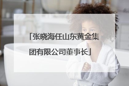 张晓海任山东黄金集团有限公司董事长