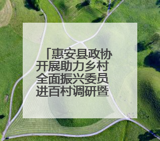 惠安县政协开展助力乡村全面振兴委员进百村调研暨揭牌仪式
