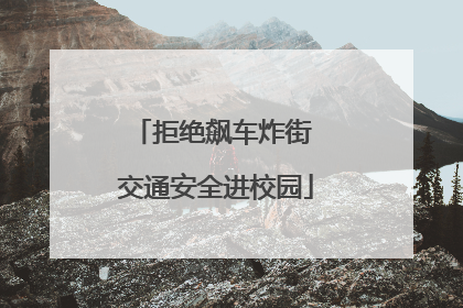 拒绝飙车炸街 交通安全进校园