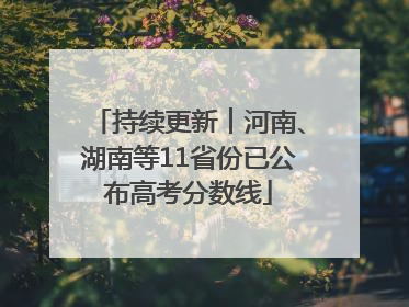 持续更新︱河南、湖南等11省份已公布高考分数线
