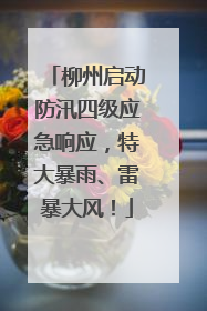 柳州启动防汛四级应急响应，特大暴雨、雷暴大风！
