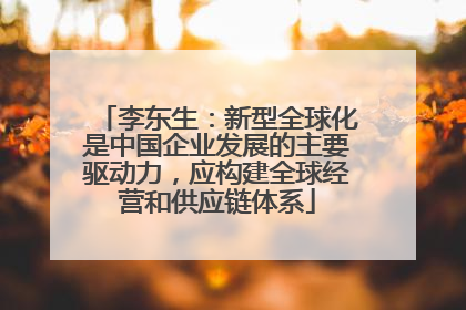 李东生：新型全球化是中国企业发展的主要驱动力，应构建全球经营和供应链体系