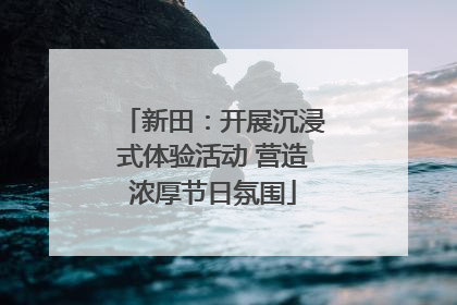 新田：开展沉浸式体验活动 营造浓厚节日氛围
