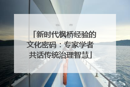 新时代枫桥经验的文化密码：专家学者共话传统治理智慧