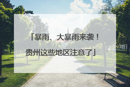 暴雨、大暴雨来袭！贵州这些地区注意了
