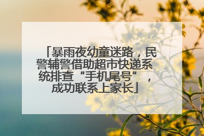 暴雨夜幼童迷路，民警辅警借助超市快递系统排查“手机尾号”，成功联系上家长