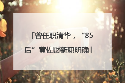 曾任职清华，“85后”黄佐财新职明确