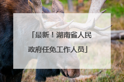 最新！湖南省人民政府任免工作人员