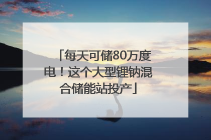 每天可储80万度电！这个大型锂钠混合储能站投产
