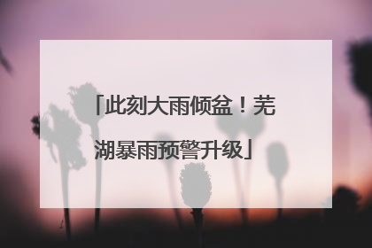此刻大雨倾盆！芜湖暴雨预警升级