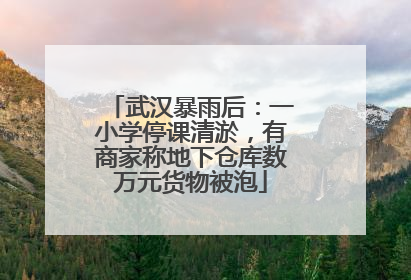 武汉暴雨后：一小学停课清淤，有商家称地下仓库数万元货物被泡