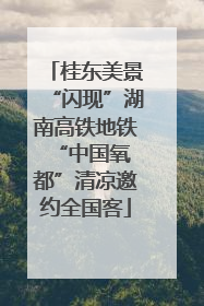 桂东美景“闪现”湖南高铁地铁 “中国氧都”清凉邀约全国客