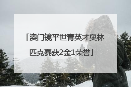 澳门镜平世青英才奥林匹克赛获2金1荣誉