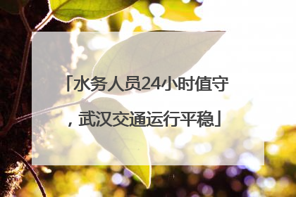 水务人员24小时值守，武汉交通运行平稳