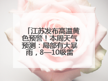江苏发布高温黄色预警！本周天气预测：局部有大暴雨，8—10级雷暴大风将至