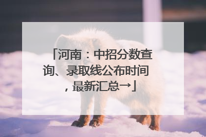 河南：中招分数查询、录取线公布时间，最新汇总→