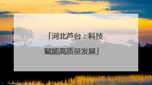 河北芦台：科技赋能高质量发展