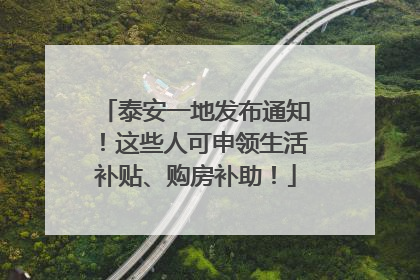 泰安一地发布通知！这些人可申领生活补贴、购房补助！