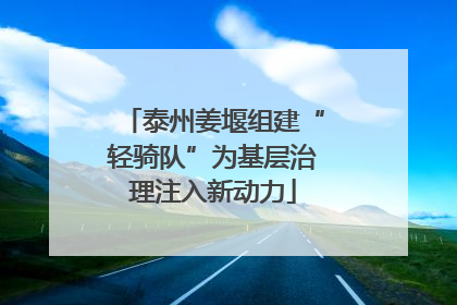 泰州姜堰组建“轻骑队”为基层治理注入新动力