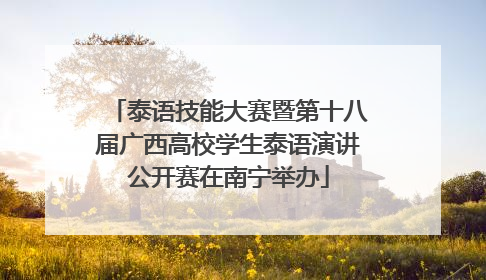 泰语技能大赛暨第十八届广西高校学生泰语演讲公开赛在南宁举办