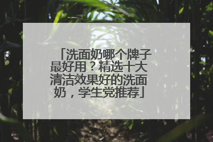 洗面奶哪个牌子最好用？精选十大清洁效果好的洗面奶，学生党推荐