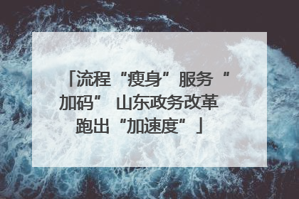 流程“瘦身”服务“加码” 山东政务改革跑出“加速度”