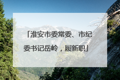 淮安市委常委、市纪委书记岳岭，履新职